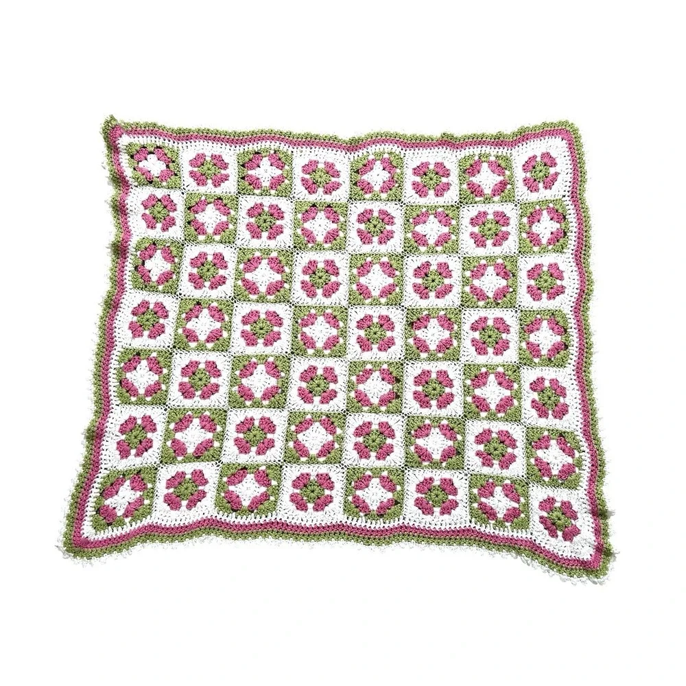 Handmade Baby Granny Square Crochet Blanket Throw Afghan 36